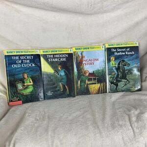 Nancy Drew Mystery Story Novel Reading Books Carolyn Keene Lot Of 4